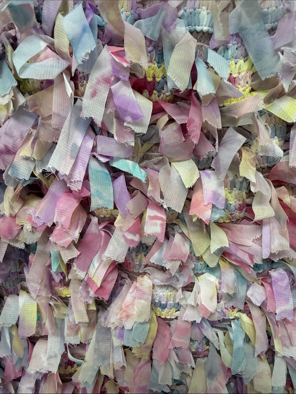 English Factory Pastel Multi-Color Textured Shredded Party Barbiecore Mini Skirt - Picture 7 of 9